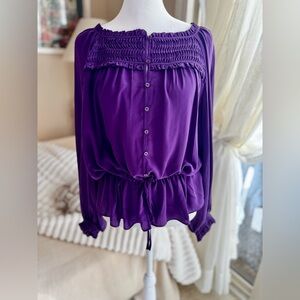 Joie Deep Purple Blouse with Button Details
